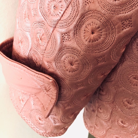 Leather Ice Pink/Rose Cropped Jacket - Picture 9 of 16